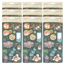 데어리즈 일러스트 펄 스티커 동물 친구들, B, 9개