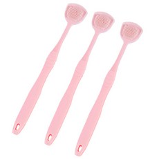 柔和色刮舌器 舌頭清潔器 粉色, 3個