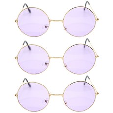 파티공구 칼라 원형 안경, 퍼플, 3개