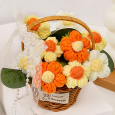 테이아 포근한 하루 니트 플라워 바스켓 인테리어 소품, 20 9송이, 1개