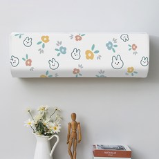 Market A 可愛風格壁掛式冷氣機罩, 花朵兔子