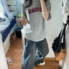 PEONIST 女款復古條紋寬鬆版休閒短袖T恤