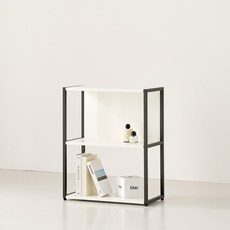 Hamovel Tiche 鋼製層架書櫃, 白色 + 黑色, 2層