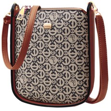 MARCO POLO 花紋印花迷你斜背手機包 MP3489, 馬球棕色