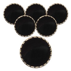 ButtonKing 條紋環氧樹脂鈕扣 23mm, 6個, 黑金色