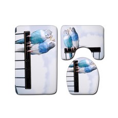 The Flow 可愛動物家族 Love Twins 浴室腳踏墊 3件組 45 x 75 cm, 05, 1套