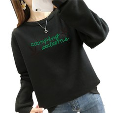 하이어리 여성용 레터링 루즈핏 맨투맨