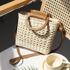 FROM HEAVEN 藤編手提斜背包 H820, 象牙白