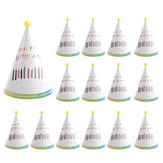 PARTYHAE 生日派對尖頂帽蠟燭, 混合顏色, 15個