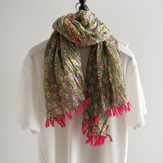 Vavisoo 慵懶花朵流蘇圍巾