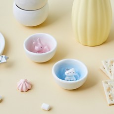 奶油家族Happy Day牛奶貓+兔子酒杯組, 1組, 藍色, 粉色