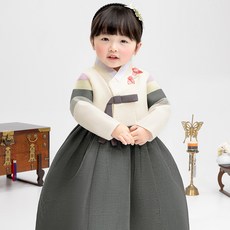 geumdong hanbok 女童用 Yuka-kki銀箔紗羅韓服上衣 + 裙子套裝 AW106