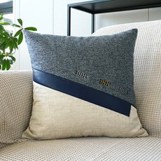 JCP 심플 레더 콤비 쿠션커버