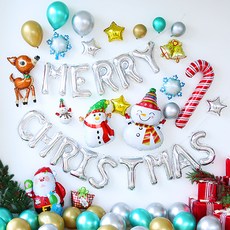 PARTYHAE 可愛聖誕節鋁箔氣球裝飾套組, J(傑伊), 1套