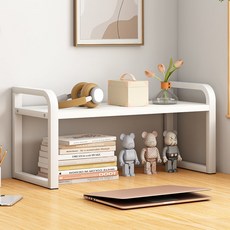 디엔오 책상 정리 공간 수납 소형 선반, 화이트, 1단