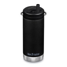 klean kanteen TK Wide吸管保溫瓶, Black, 355ml, 1個
