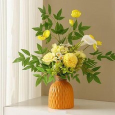 고급 인테리어 조화꽃다발 화병세트 BRP1647 11 x 52 cm, 오렌지, 1세트