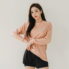 TUBE TREE 女款Logo印花寬鬆短袖防曬衣+內襯短褲 BEIP7203