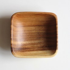 acacia home 相思木實木正方形碗 大, Natural Wood, 1個