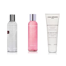 CINQ MONDES 花膠束卸妝水 200ml + 植物去角質乳液 150ml + 青春豐盈霜 100ml 時間膠囊套組, 1套