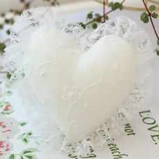 웨딩데코 하트 커튼집게 12cm, 화이트(레이스), 2개1셋트, 2개1셋트