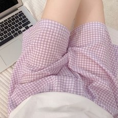 어나더디 여성용 소프트 체크미 잠옷 반바지 HC0037
