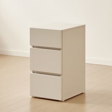 장인가구 퓨어 책상 3단 보조서랍장 방문설치, 화이트, 1개