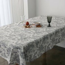 Leah 法式桌布, 灰色, 長方形6人用(130 x 210 cm)