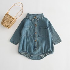 STARDOOR 幼童牛仔襯衫長袖包屁衣
