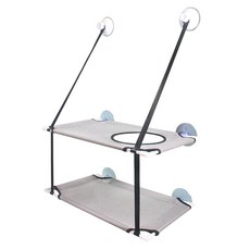 키워도 흡착식 고양이 2단 창문 해먹, 화이트, 1개