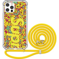 JUST4YOU 슈프림 투명방탄 강화 목걸이 휴대폰 케이스