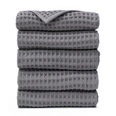 CLAUMAN 優質華夫格毛巾 130g 30支棉紗, 5個, 都會灰