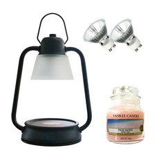 YANKee CANDLe 融蠟燈 + Beacon 迷你融蠟燈 + 燈泡 2入, 黑色(融蠟燈), 粉紅沙灘(蠟燭)
