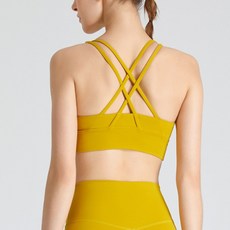 Daysoy 女款後背線條交叉罩杯上衣瑜珈背心