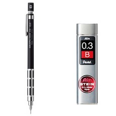 Pentel 飛龍文具 Graph 1000 CS PG1003CS-A 自動鉛筆 + Ain Stein B 自動鉛筆芯組, 0.3mm, 1組
