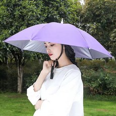 PSY 便攜式釣魚頭帶雨傘帽, 紫色
