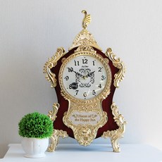 靜音鍍金Happy House大型鑄造桌鐘 HSC-106, 金子