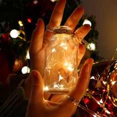 迷你LED銅線燈串 10燈 5入, 暖白光