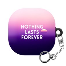 몬드몬드 포인트 더 스카이 갤럭시 버즈프로 버즈라이브 하드 케이스 + 키링, Nothing lasts forever, 1개