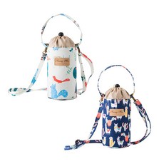 HARAROI 保溫保冷水瓶收納袋 2件組, 森林之友+迷你羊駝, 1套