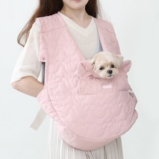 리토가토 강아지 보들리 앞가방, 핑크, 1개