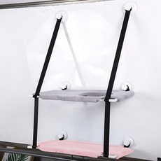 바디보 고양이 창문 겨울 해먹, 그레이 + 핑크, 1개