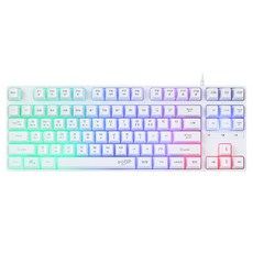 지클릭커 슈퍼히어로 저소음 RAINBOW LED 87 유선 텐키리스 게이밍 키보드, WHITE, G3 PLUS, 제조사축