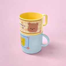Leubeon 棉花熊圖形杯 2入組, 1組, 混色, 230ml