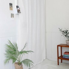 CASA VERDE Shell 遮蔽門簾 方格紋, 白色