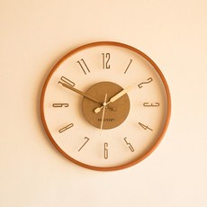 Seoun Art 樺木風靜音玻璃掛鐘, 棕色的