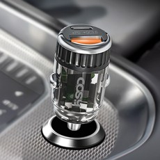 COSY Type-C PD 36W + USB A QC 3.0 雙埠嵌入式點煙器超高速車用充電器, 黑色, CGR4139AT