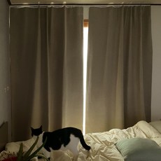 助眠遮光窗簾 窗戶適用 穿孔式 2入, 米色