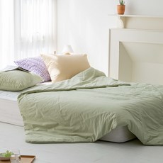 OLIVIA DECO Chiller 無縫線 60支紗水洗換季薄被, 柔和綠