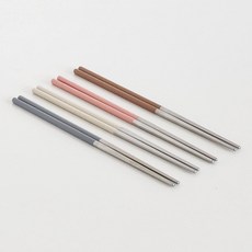 不鏽鋼現代風筷子組, 筷子4雙, 1套, 混色